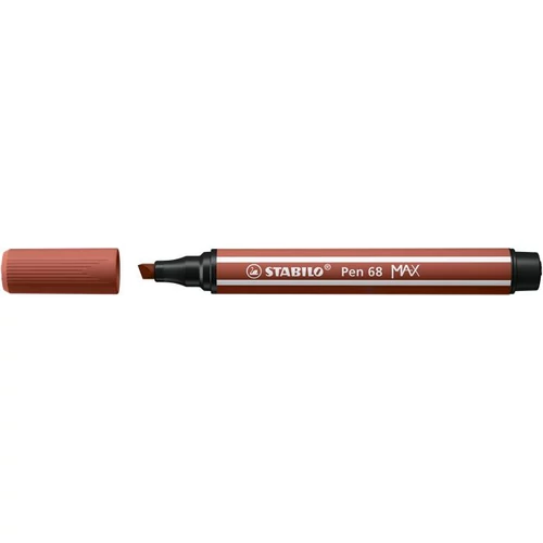 Filctoll, 1-5 mm, vágott hegy, STABILO "Pen 68 MAX", vörösbarna