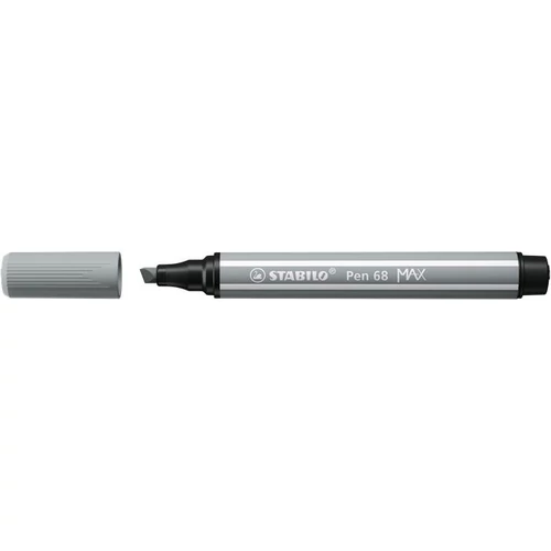 Filctoll, 1-5 mm, vágott hegy, STABILO "Pen 68 MAX", középszürke