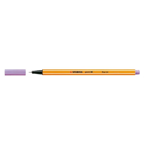 Tűfilc, 0,4 mm, STABILO "Point 88", pasztell-lila
