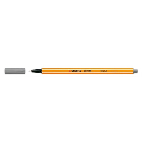 Tűfilc, 0,4 mm, STABILO "Point 88", szürke