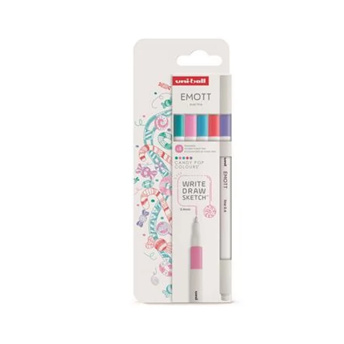 Tűfilc készlet, 0,4 mm, UNI "Emott Candy Pop", 5 különböző szín