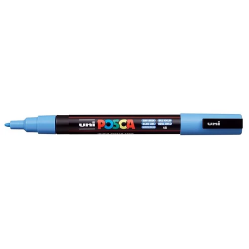 Dekormarker, 0,9-1,3 mm, UNI "Posca PC-3M", égszínkék