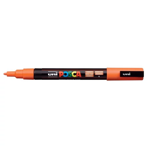 Dekormarker, 0,9-1,3 mm, UNI "Posca PC-3M", narancssárga
