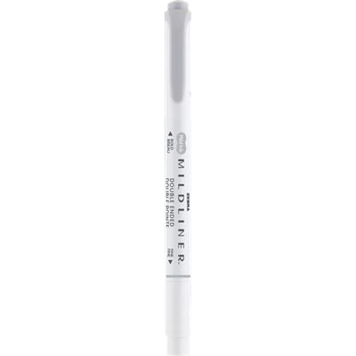 Szövegkiemelő, 1,0 / 3,5 mm, kétvégű ZEBRA "Mildliner Cool & Refined" szürke