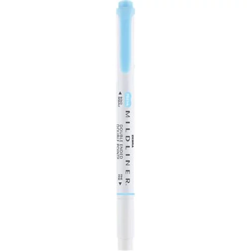 Szövegkiemelő, 1,0 / 3,5 mm, kétvégű, ZEBRA "Mildliner Fluorescent", kék