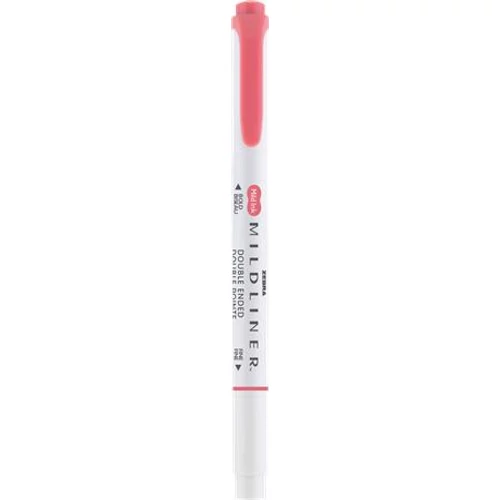 Szövegkiemelő, 1,0 / 3,5 mm, kétvégű ZEBRA "Mildliner Cool & Refined" piros