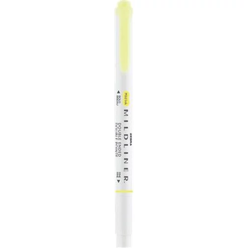 Szövegkiemelő, 1,0 / 3,5 mm, kétvégű, ZEBRA "Mildliner Fluorescent", sárga