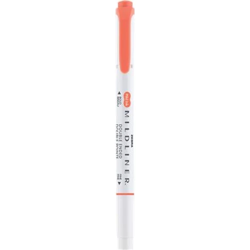 Szövegkiemelő, 1,0 / 3,5 mm, kétvégű, ZEBRA "Mildliner Warm", cinóber
