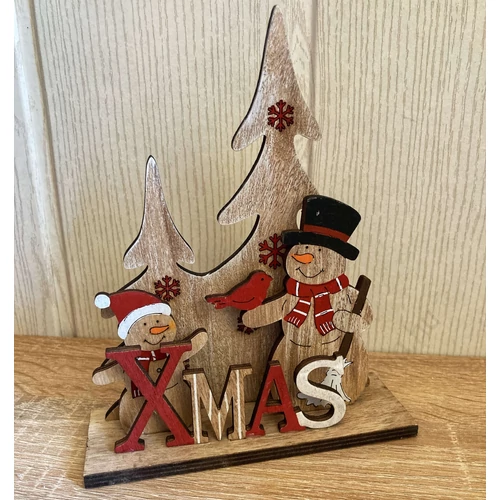 Téli dekoráció hóemberekkel- XMAS