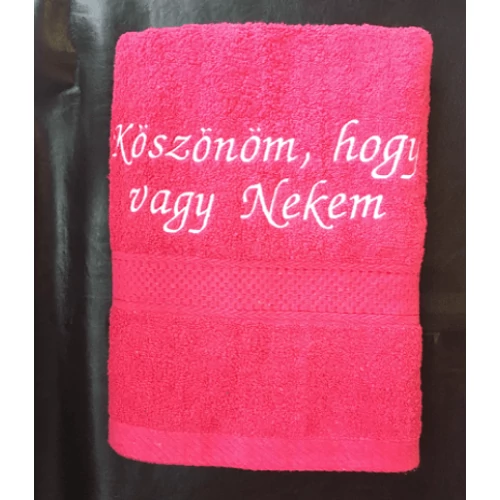 Törölköző - Köszönöm hogy vagy nekem pink - Szerelmes ajándék nőknek