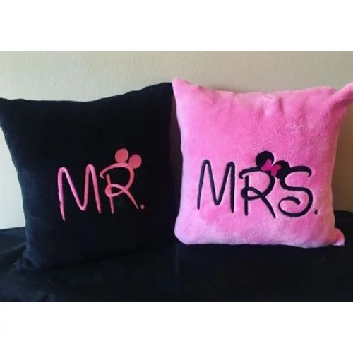 Hímzett - Mr és Mrs páros párna