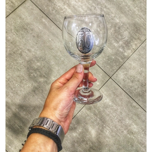 50-es boros pohár - Ajándék születénapra
