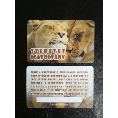 Kártya-Szeretet igazolvány-oroszlán