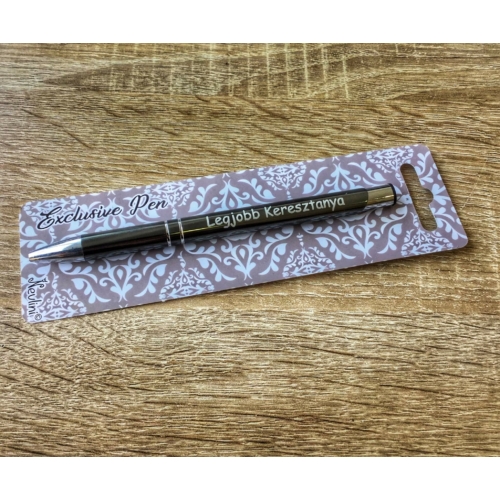 Feliratos toll - Legjobb keresztanya-szürke - Ajándék Keresztanyának
