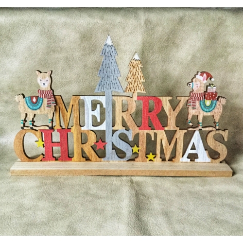 Karácsonyi dekoráció fából-Lámás