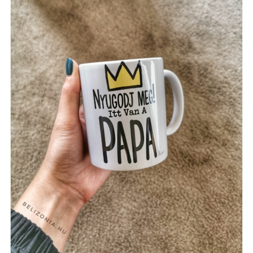 Bögre - Nyugodj meg itt van Papa - Ajándék Papának