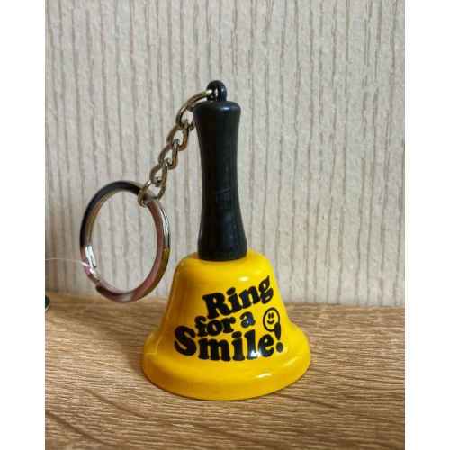 Smile csengő - kulcstartó sárga
