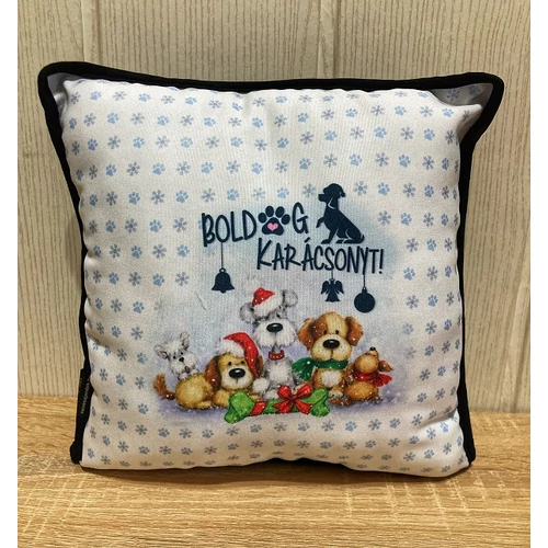 Párna kocka - Boldog Karácsonyt, kutyás