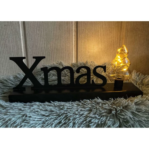 Világító dekoráció - Xmas fekete