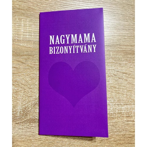 Bizonyítvány - Nagymama - Ajándék Nagymamának