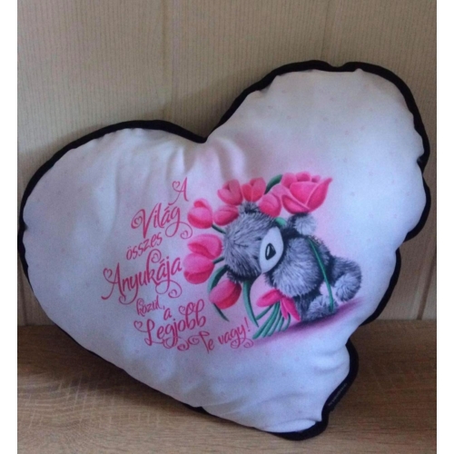 Kicsi szív párna - Tulipános anya - Ajándék Anyukáknak - Anyák napi ajándék