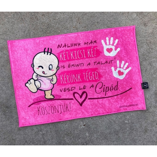 Lábtörlő - Két kicsi kéz Lányos- Ajándék babáknak - Ajándék ötlet babalátogatóba