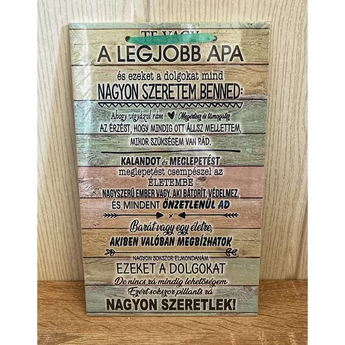 Dísztábla kicsi Te vagy a legjobb Apa - Ajándék Apának
