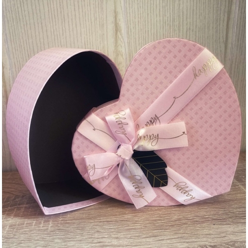 Díszdoboz - szív 15 cm - rózsaszín - Szerelmes ajándék