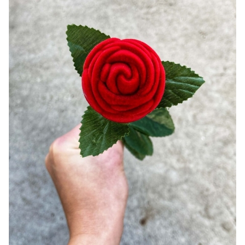 Ékszertartó rózsa gyűrűvel