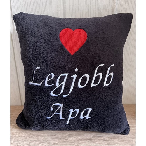 Hímzett párna - Legjobb apa  fekete
