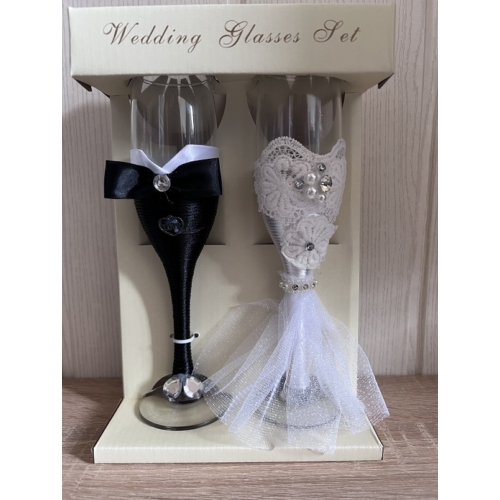Esküvői  pohár szett  2db-os - Ajándék Esküvőre - Házassági évfordulóra