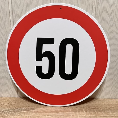 Sebességkorlátozó tábla 50-as