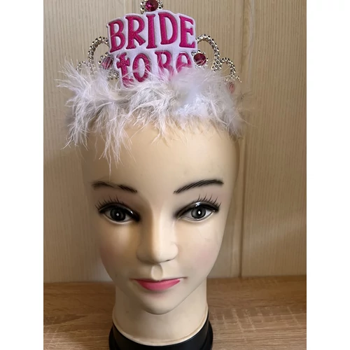 Lánybúcsús fejdísz fehér -  Bride to be