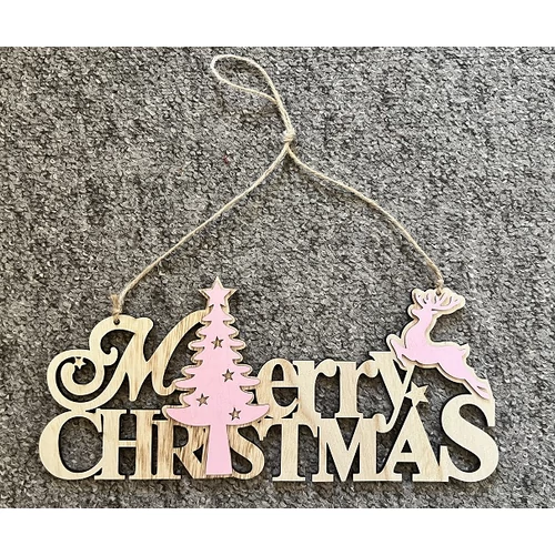 Ajtódísz - Merry  Christmas felirattal