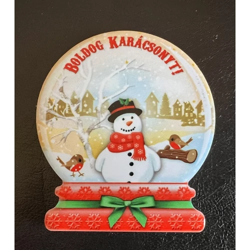 Karácsonyi hűtőmágnes Hóember- Ajándék ötlet karácsonyra