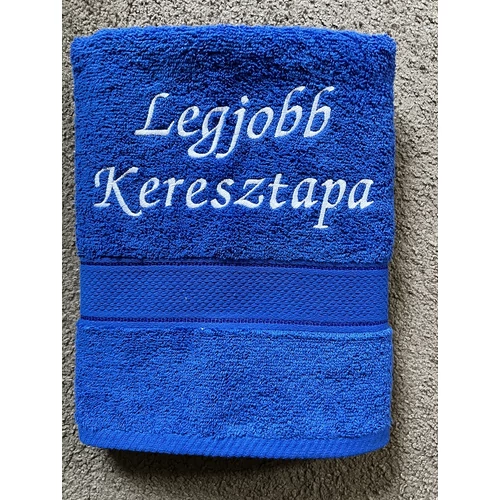 Törölköző-Legjobb keresztapa, királykék