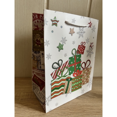 Ajándéktasak - Karácsonyi közepes - Színes dobozok