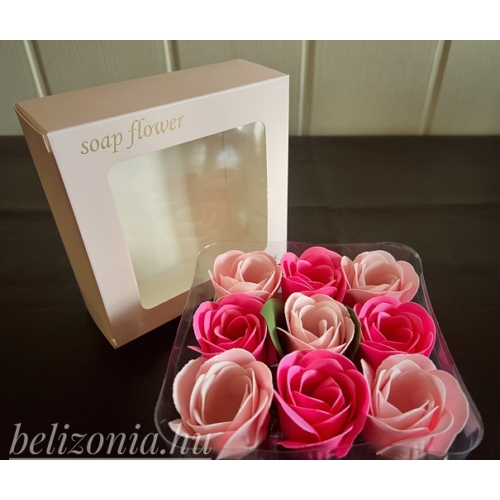 Rózsaszín  dobozos Szappan Rózsa - Rózsaszín - Ajándékötlet nőknek - Szerelmes ajándék