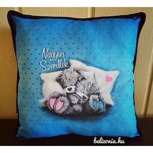 Párna kocka - Nagyon Szeretlek kék macis