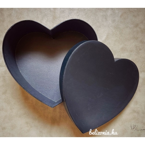 Díszdoboz szív 25cm Fekete  - szerelmes ajándék
