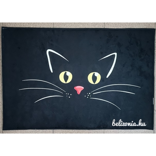 Lábtörlő -Fekete cicás - Ajándék ötlet cica kedvelőknek