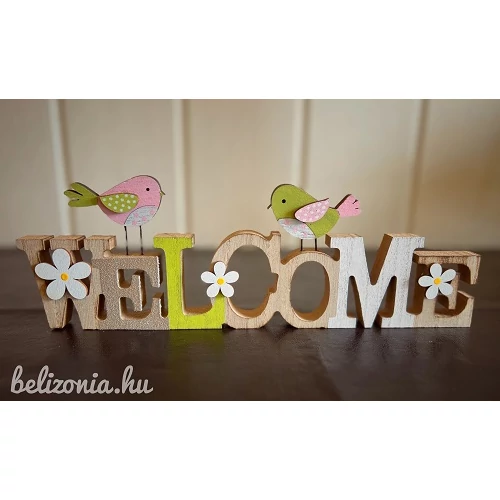 Welcome felirat madárral - Tavaszi dekoráció