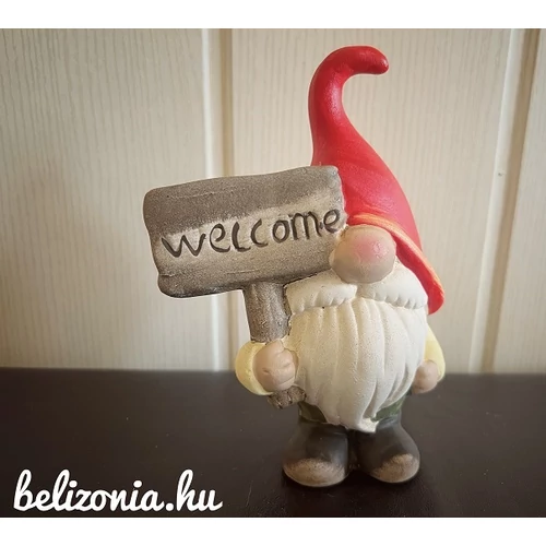 Kerámia törpe - Welcome táblával