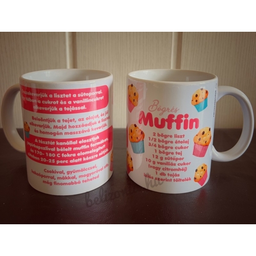 Bögre - Muffin recept - Ajándék ötlet Nőknek