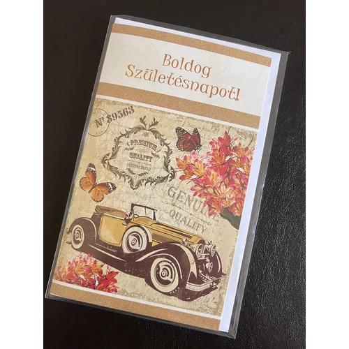 Képeslap - Boldog  Szülinapot!  Autós