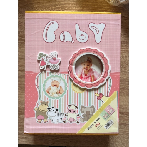Fotóalbum - Babás  rózsaszín- Ajándék babáknak - Ajándék ötlet babalátogatóba