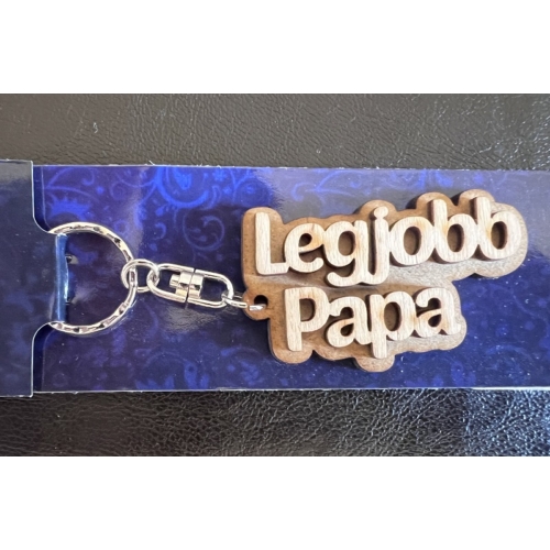 Kulcstartó - Gravírozott fa - Legjobb Papa - Ajándék Nagypapának