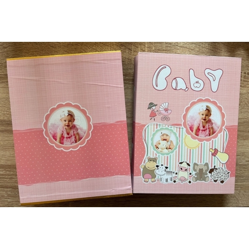 Fotóalbum - Babás  rózsaszín- Ajándék babáknak - Ajándék ötlet babalátogatóba