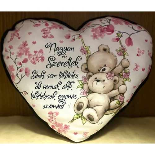 Nagy szív párna-Senki sem tökéletes Macis