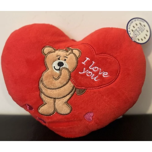 Plüss szív párna maci- I Love You felirattal 1